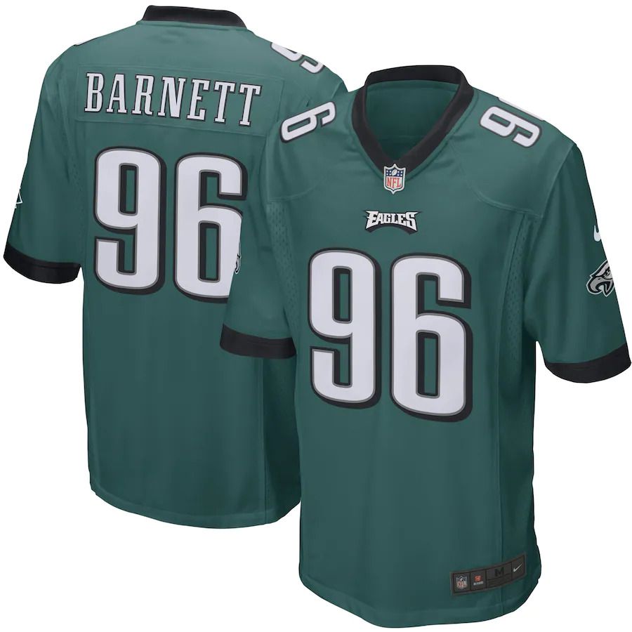 Men Philadelphia Eagles 96 Derek Barnett Nike Green Game NFL Jersey